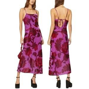 Rhode Jemima Dress Floral Midi Purple 4